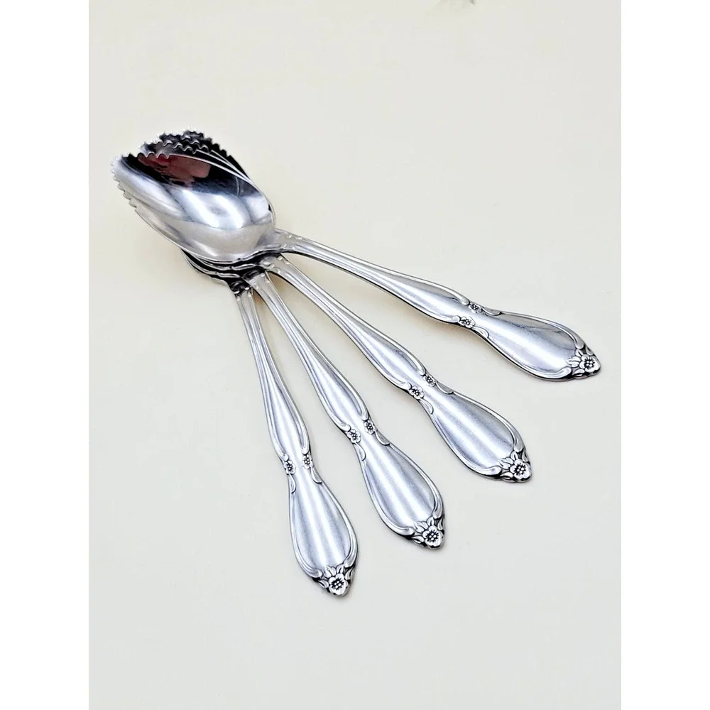 Oneida Chatelaine Fruit Spoons Grapefruit Stainless Steel Set of 4